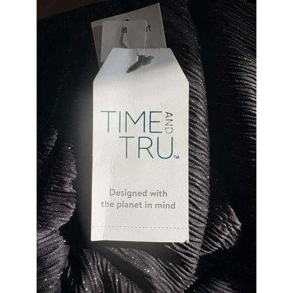 Time And Tru Women’s One Piece Swimsuit Cut Out Black/Gold 	 NWT Size L 12-14 - Picture 6 of 10